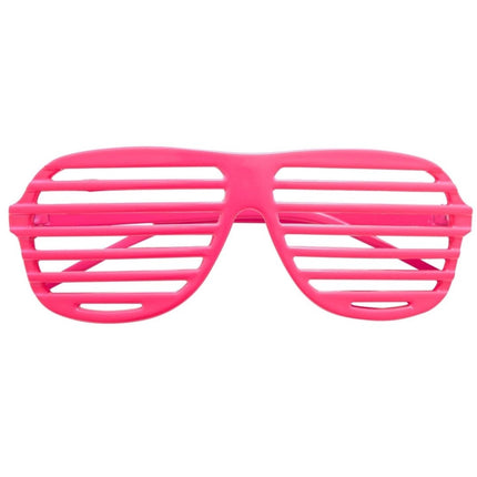 Neon Roze Bril Gestreept van Widmann koop je bij Partywinkel