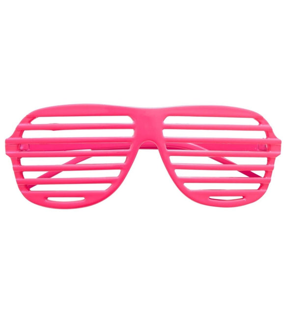 Neon Roze Bril Gestreept van Widmann koop je bij Partywinkel