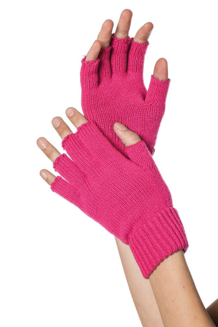 Neon Roze Handschoenen Vingerloos van Wilbers & Wilbers koop je bij Partywinkel