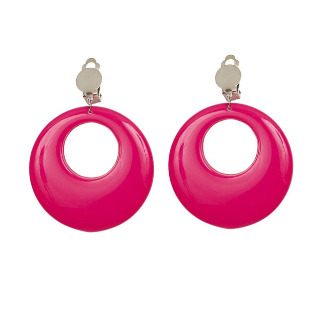 Neon Roze Oorbellen van Widmann koop je bij Partywinkel