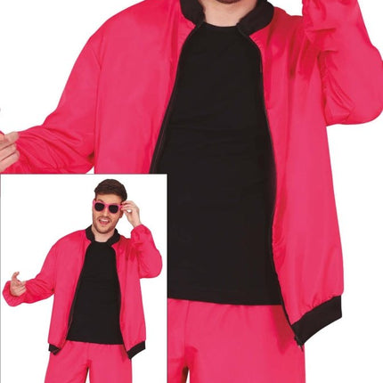 Neon Roze Trainingspak Fout Heren 2 delig van Fiestas Guirca koop je bij Partywinkel