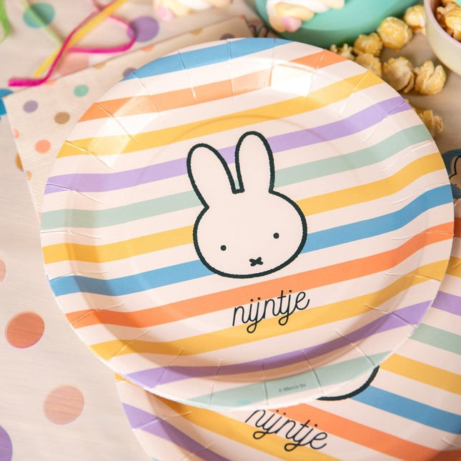 Nijntje Borden Gekleurd 23cm 8st van Haza Witbaard koop je bij Partywinkel