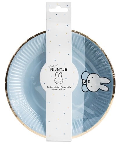 Nijntje Bordjes Blauw 18cm 8st van Haza Witbaard koop je bij Partywinkel