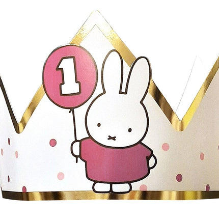 Nijntje Kroon 1 Jaar Roze 9,5cm van Haza Witbaard koop je bij Partywinkel