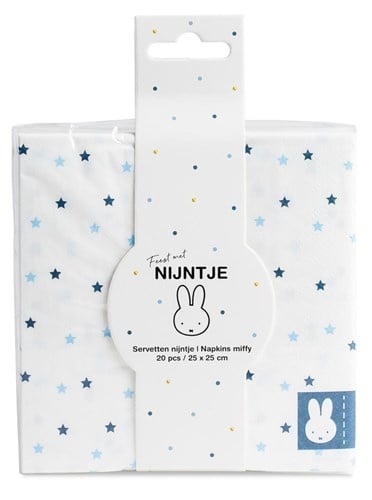 Nijntje Servetten Blauw 25cm 20st van Haza Witbaard koop je bij Partywinkel