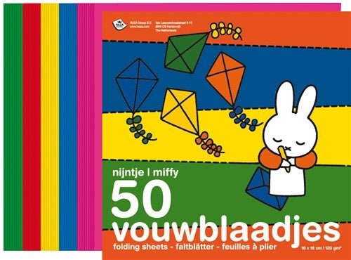 Nijntje Vouwpapier 16cm 50st van Haza Witbaard koop je bij Partywinkel
