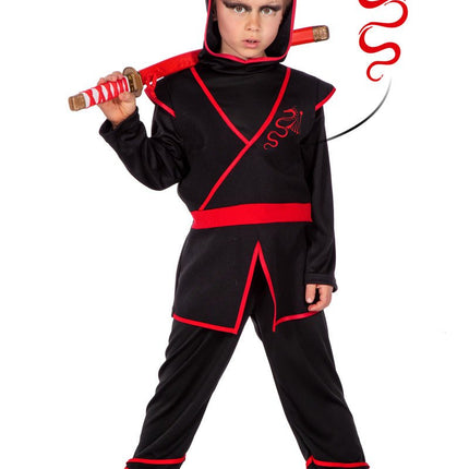 Ninja Kostuum Rood Zwart Jongen van Wilbers & Wilbers koop je bij Partywinkel