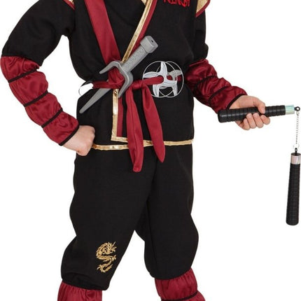 Ninja Kostuum – Rood/Goud/Zwart van Orlob koop je bij Partywinkel