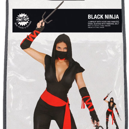 Ninja Kostuum Zwart Dames van Fiestas Guirca koop je bij Partywinkel