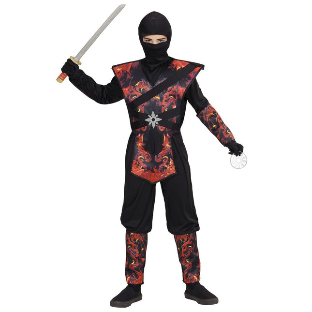 Ninja Kostuum Zwart Rood Jongen van Widmann koop je bij Partywinkel
