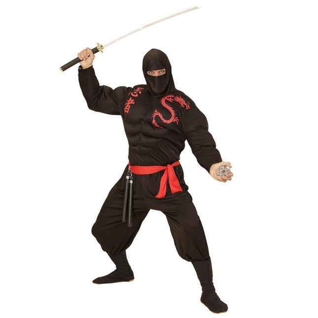 Ninja Pak Zwart Rood Heren van Widmann koop je bij Partywinkel