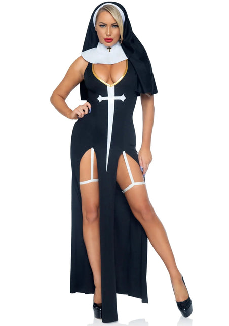 Non Kostuum Zwart Wit Dames Leg Avenue van Leg Avenue koop je bij Partywinkel