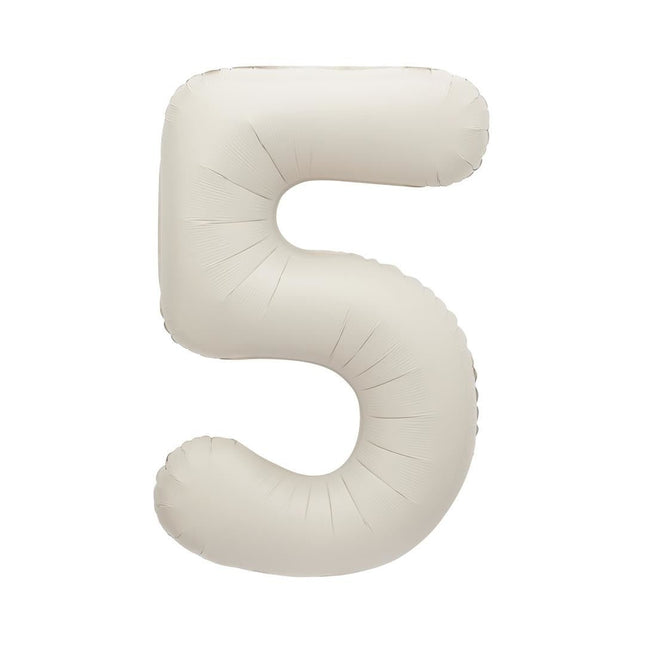 Nude Cijfer Ballon 5 Jaar Mat 86cm van Unique koop je bij Partywinkel