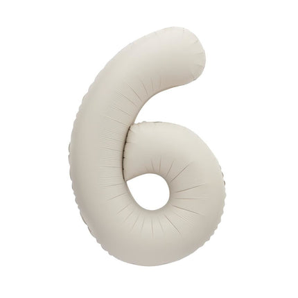 Nude Cijfer Ballon 6 Jaar Mat 86cm van Unique koop je bij Partywinkel