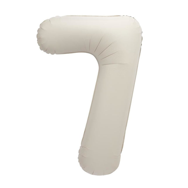 Nude Cijfer Ballon 7 Jaar Mat 86cm van Unique koop je bij Partywinkel