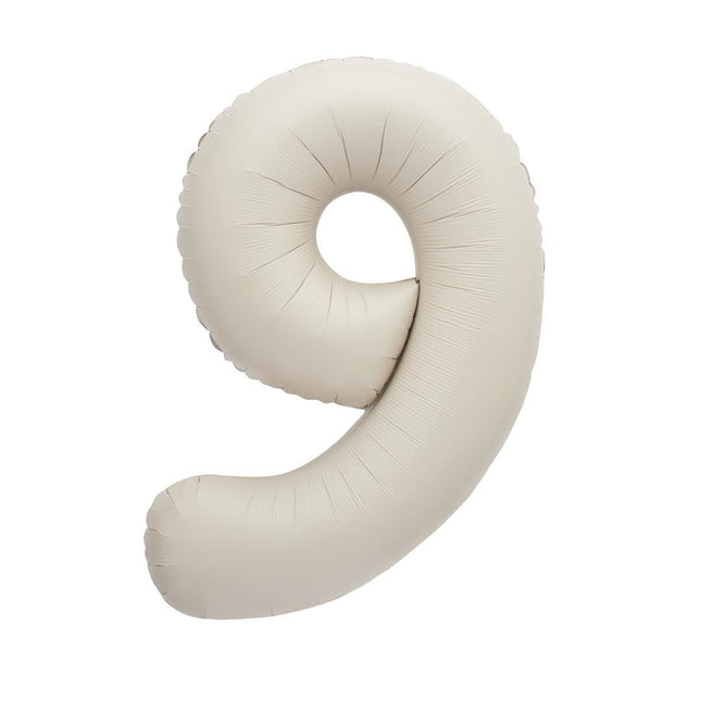 Nude Cijfer Ballon 9 Jaar Mat 86cm van Unique koop je bij Partywinkel