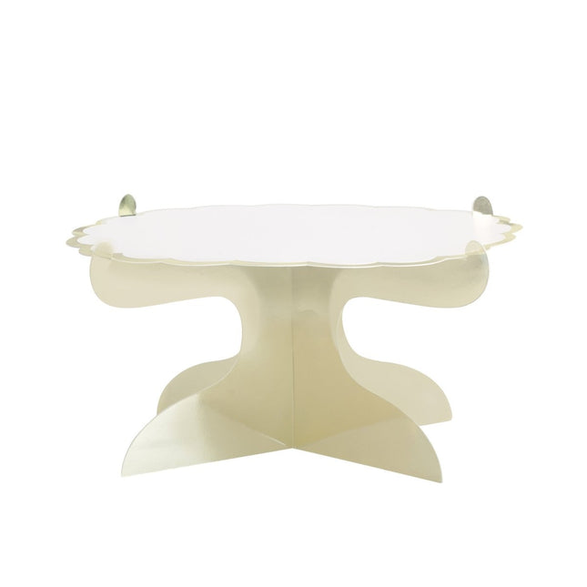 Nude Taartplateu Met Gouden Rand van Unique koop je bij Partywinkel