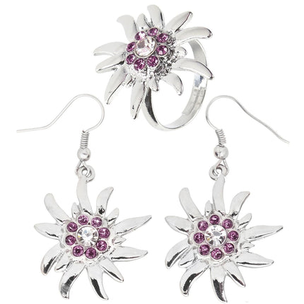 Oktoberfest Accessoireset Roze Zilver Oorbellen En Ring van Widmann koop je bij Partywinkel