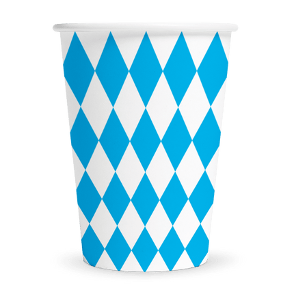 Oktoberfest Bekers Blauw Wit 210ml 8st van WeFiesta koop je bij Partywinkel