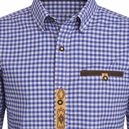 Oktoberfest Blouse Blauw Wit van Tannhauser koop je bij Partywinkel