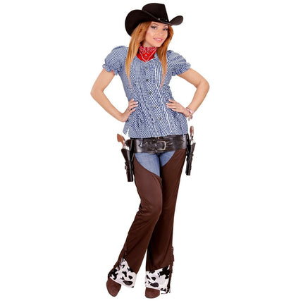 Oktoberfest Blouse Blauw Wit Dames van Widmann koop je bij Partywinkel