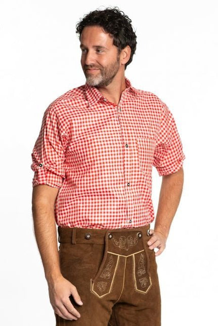 Oktoberfest Blouse Heren Rood van Partychimp koop je bij Partywinkel