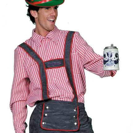 Oktoberfest Blouse Heren Rood Wit van Wilbers & Wilbers koop je bij Partywinkel