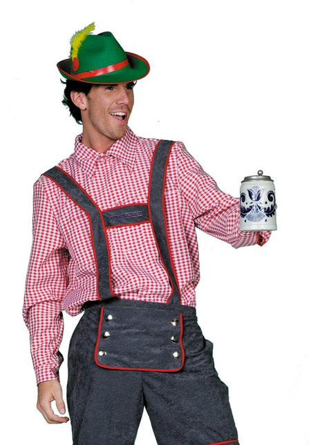 Oktoberfest Blouse Heren Rood Wit van Wilbers & Wilbers koop je bij Partywinkel