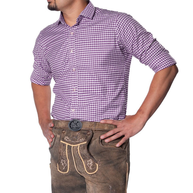 Oktoberfest Blouse Paars Heren van Partychimp koop je bij Partywinkel