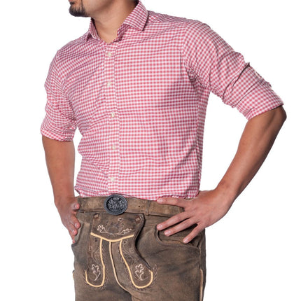 Oktoberfest Blouse Roze Heren van Partychimp koop je bij Partywinkel