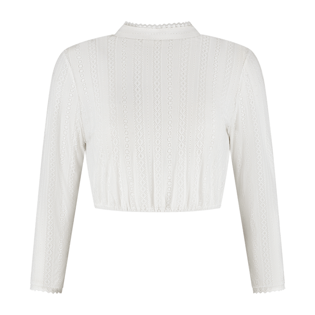 Oktoberfest Blouse Wit Dames Kraagje van Haus Huberts koop je bij Partywinkel