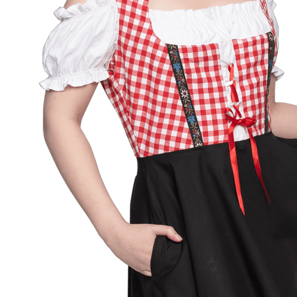 Oktoberfest Dirndl Jurk Oktoberfest Rood Wit Zwart Dames van Haus Huberts koop je bij Partywinkel
