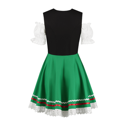 Oktoberfest Dirndl Jurk Oktoberfest Zwart Groen Dames 2 Delig van Haus Huberts koop je bij Partywinkel