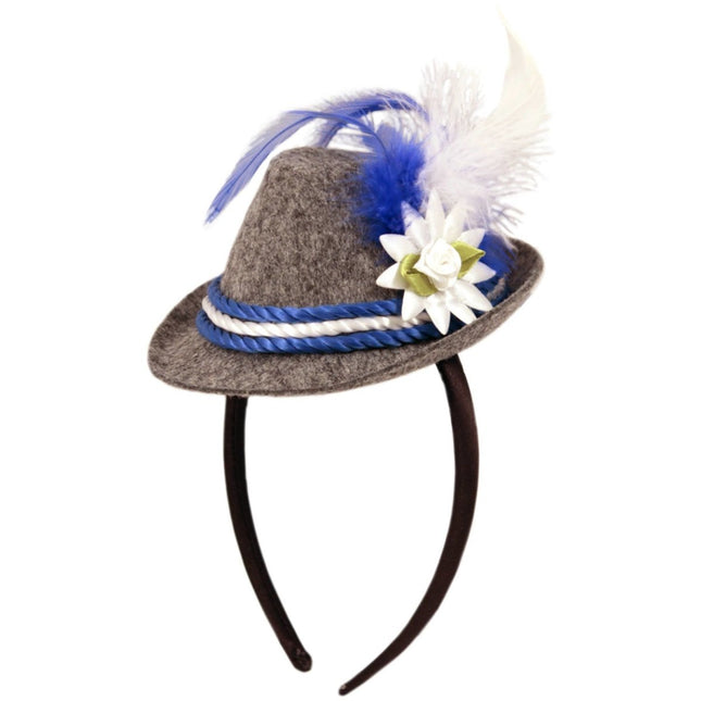 Oktoberfest Haarband Tiroler Hoedje Blauw van Folat koop je bij Partywinkel