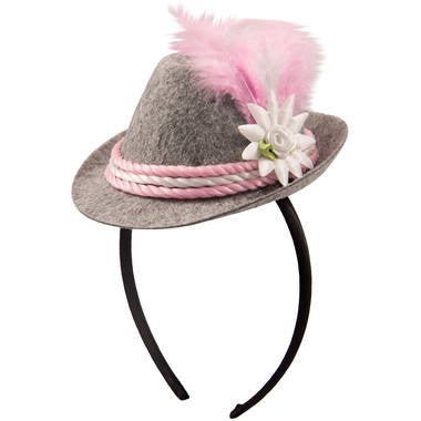 Oktoberfest Haarband Tiroler Hoedje Roze van Folat koop je bij Partywinkel