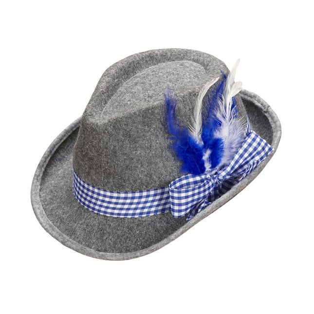 Oktoberfest Hoed Tiroler Met Blauwe Veren van Widmann koop je bij Partywinkel