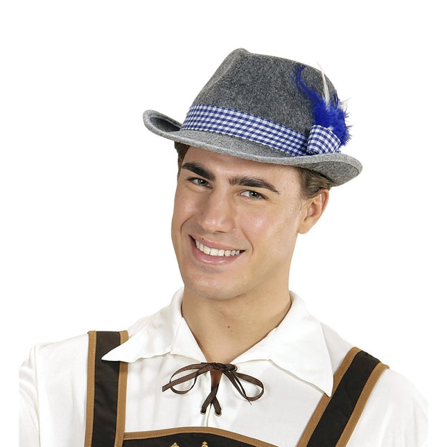 Oktoberfest Hoed Tiroler Met Blauwe Veren van Widmann koop je bij Partywinkel