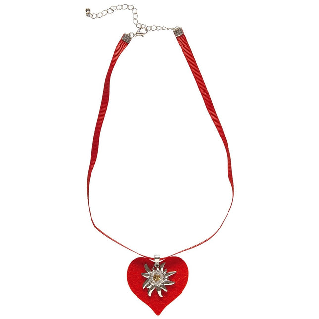 Oktoberfest Ketting Rood Met Edelweiss van Widmann koop je bij Partywinkel