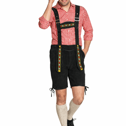 Oktoberfest Lederhose Zwart Kort van Partychimp koop je bij Partywinkel