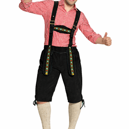 Oktoberfest Lederhose Zwart Lang van Partychimp koop je bij Partywinkel
