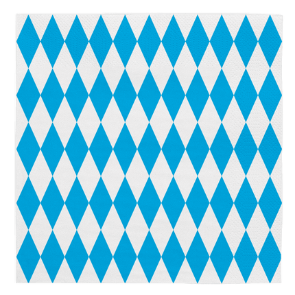Oktoberfest Servetten Blauw Wit 3 Laags 33cm 20st van WeFiesta koop je bij Partywinkel