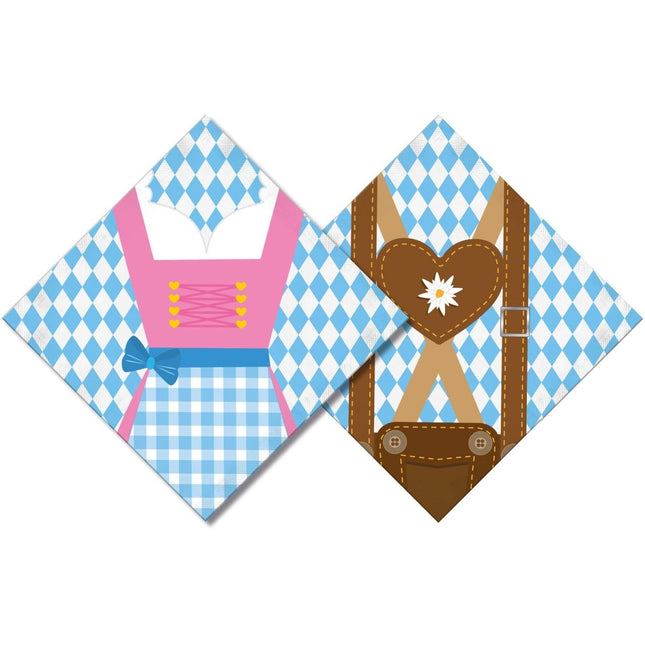 Oktoberfest Servetten Lederhose Dirndl 20st van Riethmueller koop je bij Partywinkel