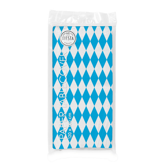 Oktoberfest Tafelkleed Blauw Wit Geruit 1,8m van WeFiesta koop je bij Partywinkel