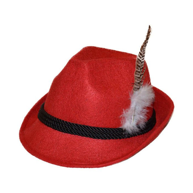 Oktoberfest Tiroler Hoed Beieren Rood van Partychimp koop je bij Partywinkel