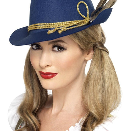 Oktoberfest Tiroler Hoed Blauw van Smiffys koop je bij Partywinkel