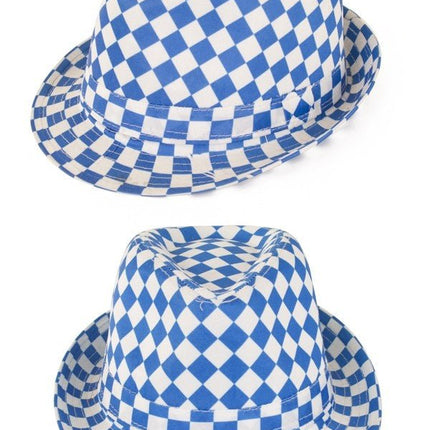 Oktoberfest Tiroler Hoed Blauw Wit van PartyXplosion koop je bij Partywinkel