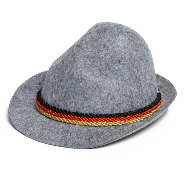 Oktoberfest Tiroler Hoed Duitsland Grijs van Partychimp koop je bij Partywinkel