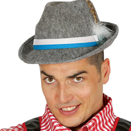 Oktoberfest Tiroler Hoed Grijs van Fiestas Guirca koop je bij Partywinkel