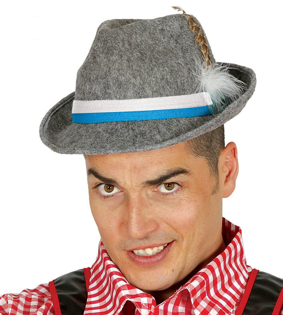 Oktoberfest Tiroler Hoed Grijs van Fiestas Guirca koop je bij Partywinkel