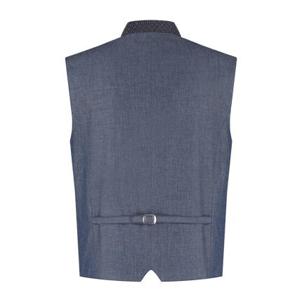 Oktoberfest Vest Blauw Trachtenweste Jaquard van Haus Huberts koop je bij Partywinkel